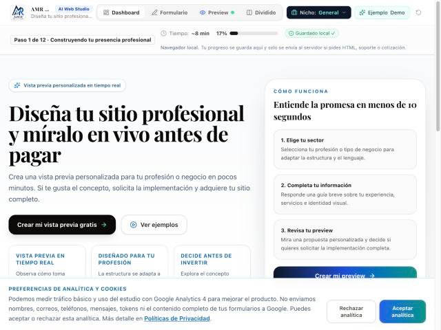 Studio — Generador de Landing Pages